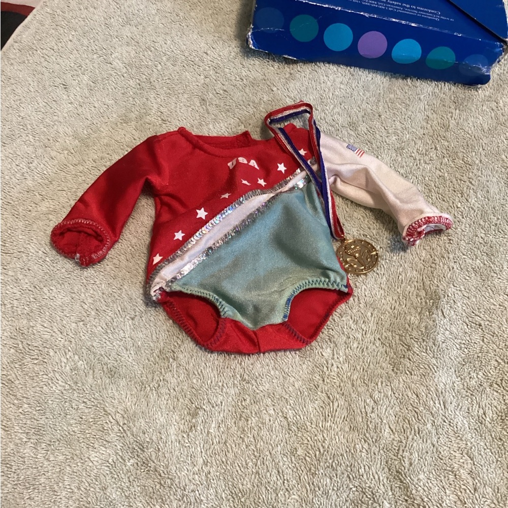 American Girl Red White and Blue USA Gymnastics Outfit Set - Picture 5 of 7